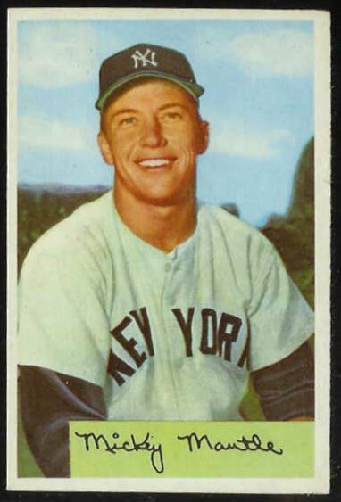 1954-bowman-65-mickey-mantle-yankees