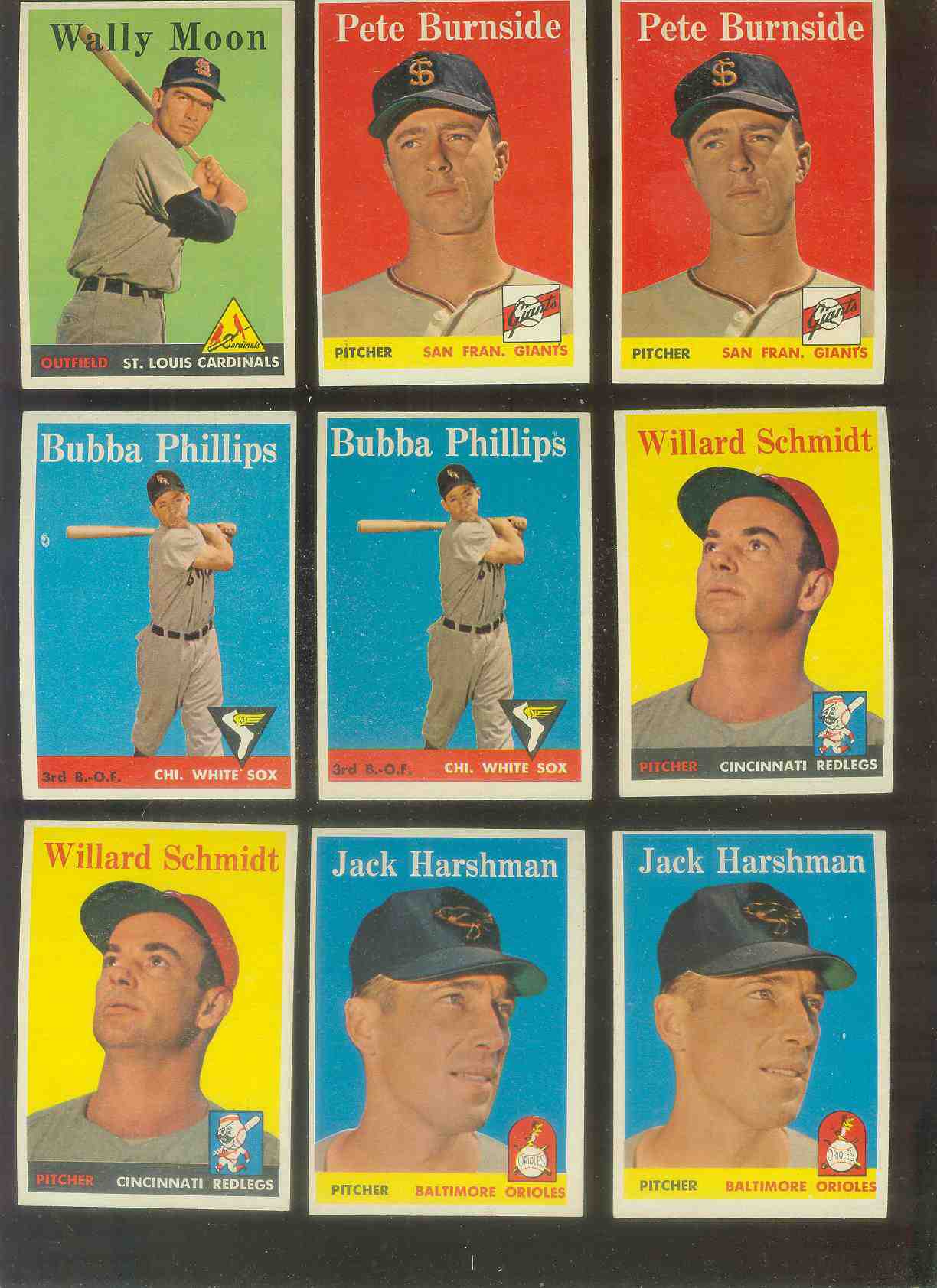 Vintage baseball cards from