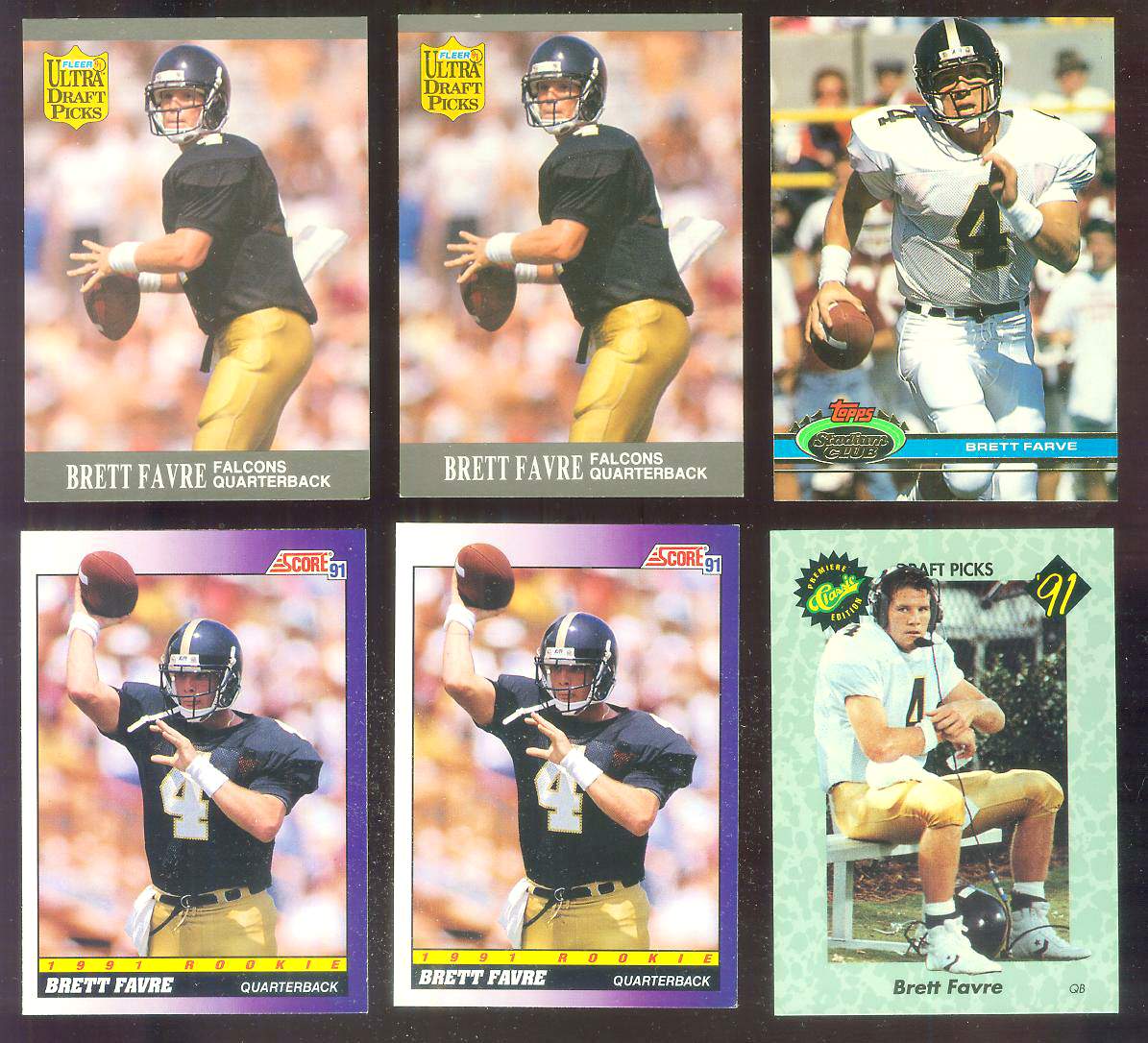 Brett Favre - 1991 Stadium Club #94 ROOKIE UER Baseball cards value