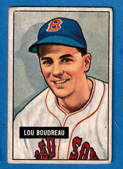 1951 Bowman # 62 Lou Boudreau (Red Sox, Hall-of-Famer)