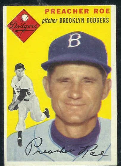 1954 Topps # 14 Preacher Roe [#] (Brooklyn Dodgers)