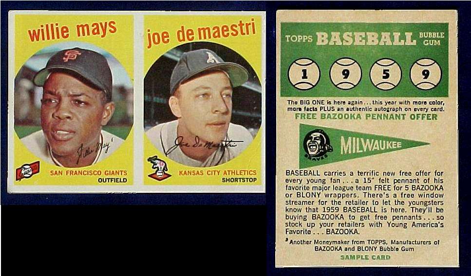 KANSAS CITY ATHLETICS 1959 Topps 172 Baseball Checklist Team 