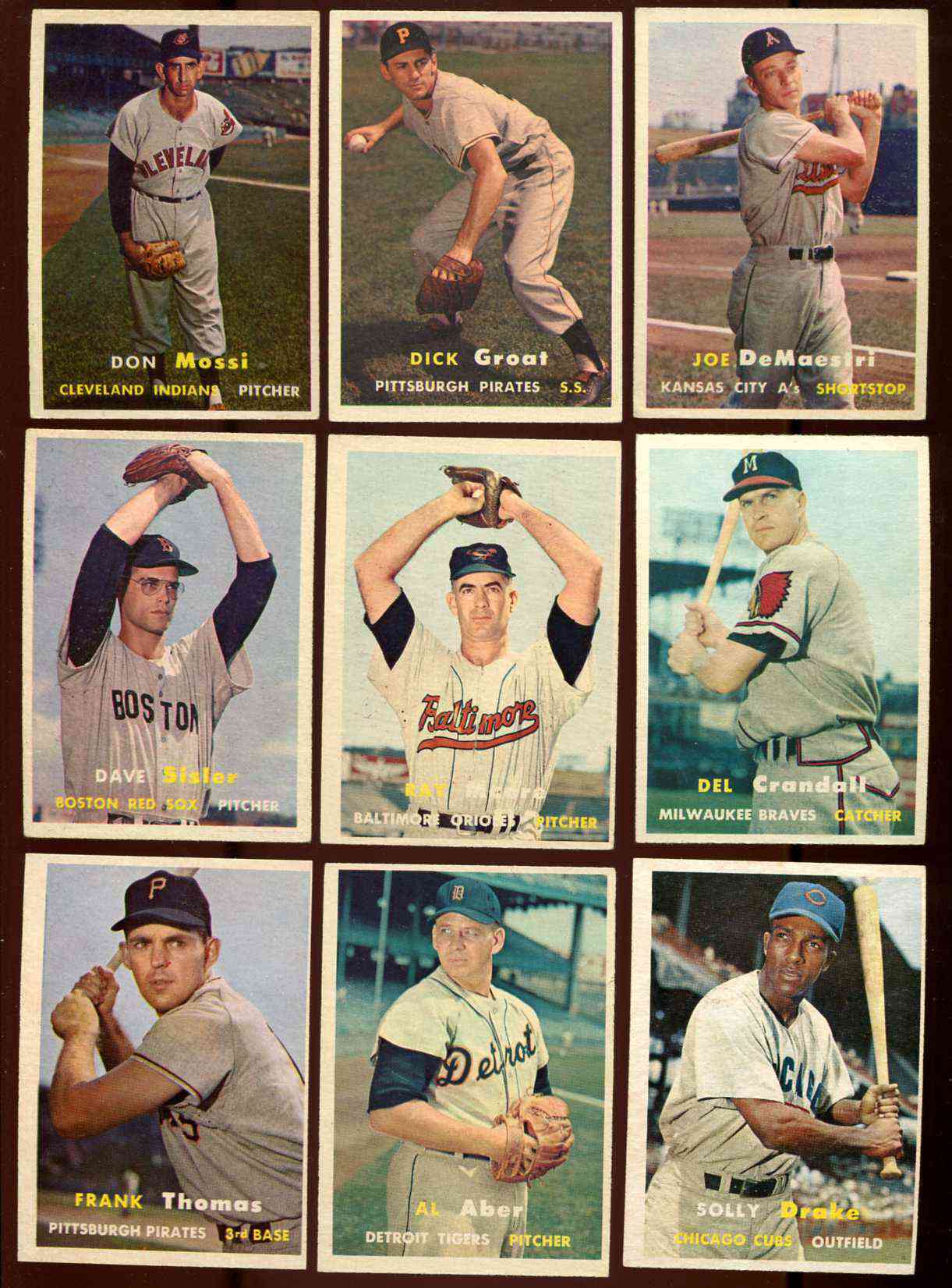 1957 DEL RICE Milwaukee BRAVES Vintage Topps Baseball Card 