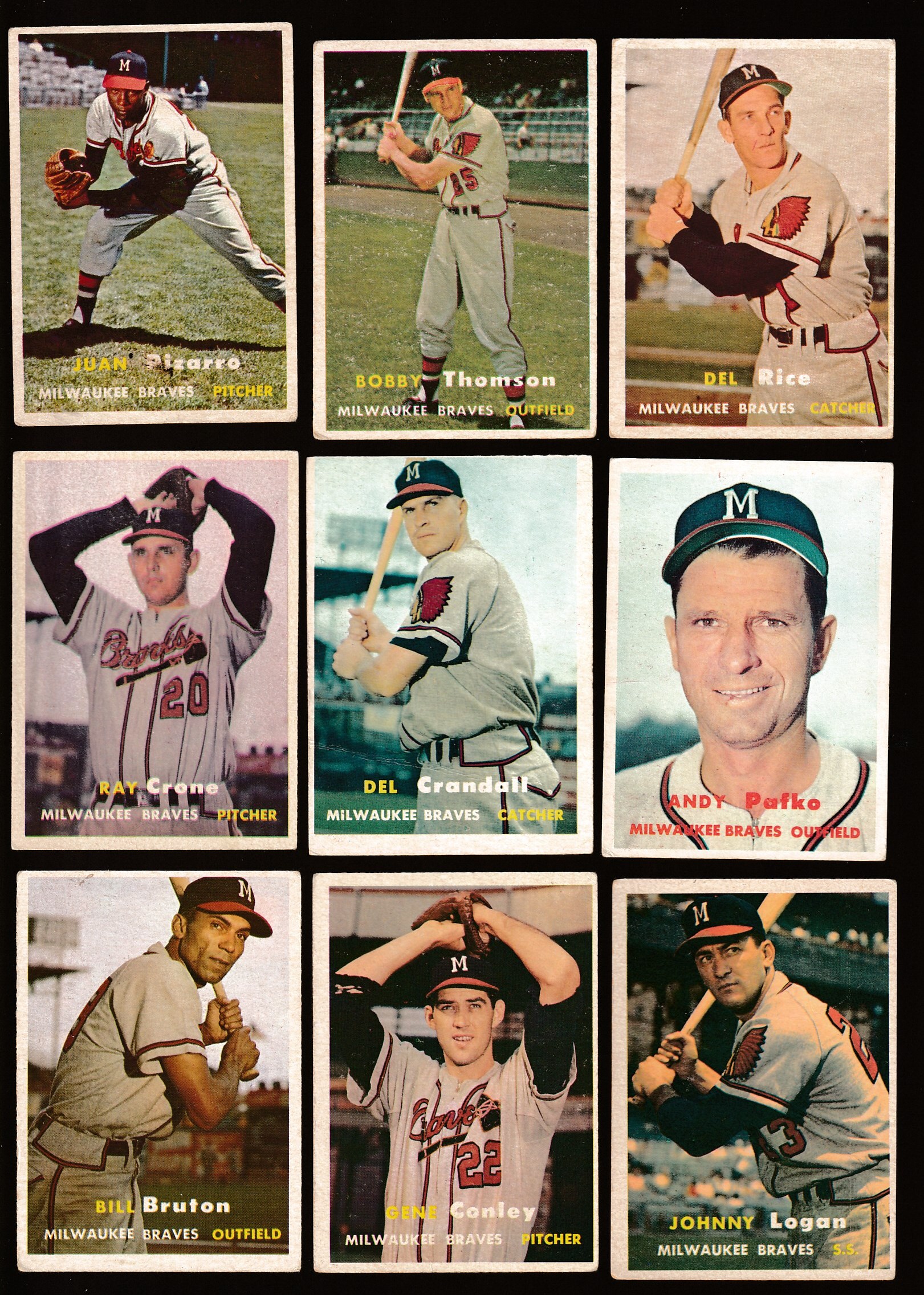 Memory Lane, Inc. Auction Item 199 Baseball Cards 1957 Milwaukee Braves  Picture Pack