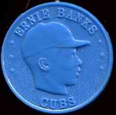 1960 Armour COIN - Ernie Banks DARK-BLUE (Cubs) Baseball cards value