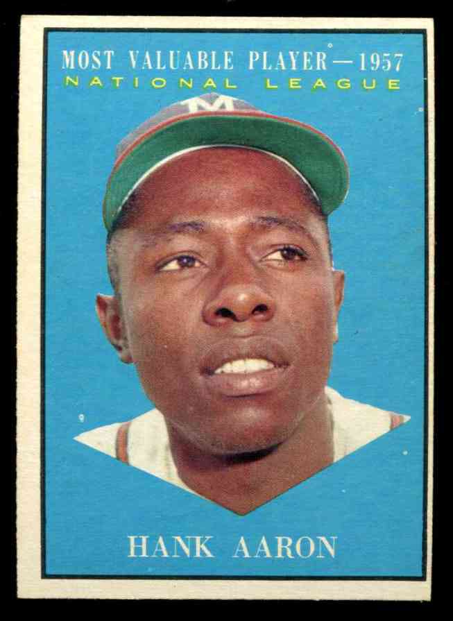 1961 Topps #484 Hank Aaron MVP (Braves)