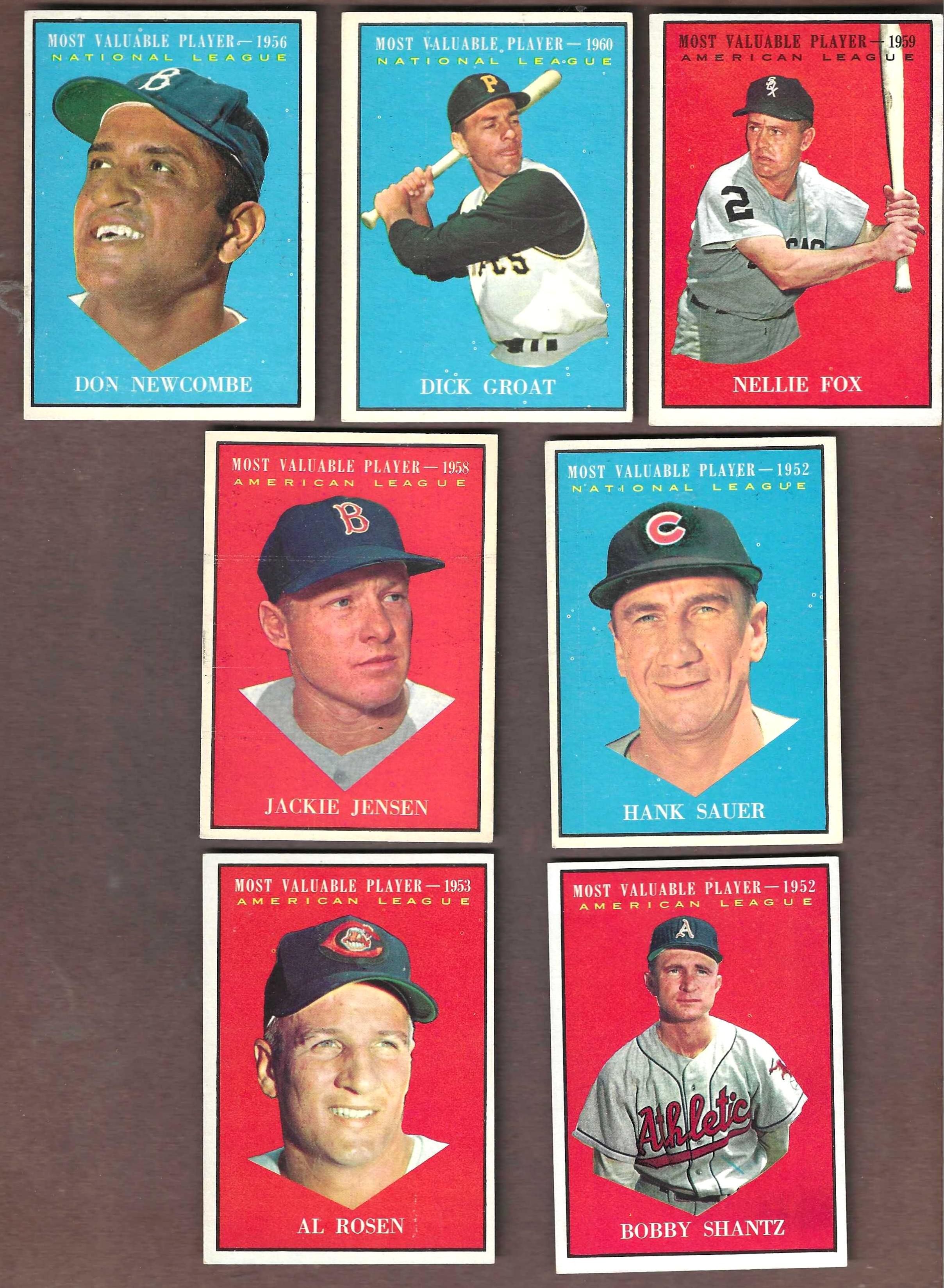 1961 Topps  -  MVP's - Lot of (7) Different MVP cards Baseball cards value