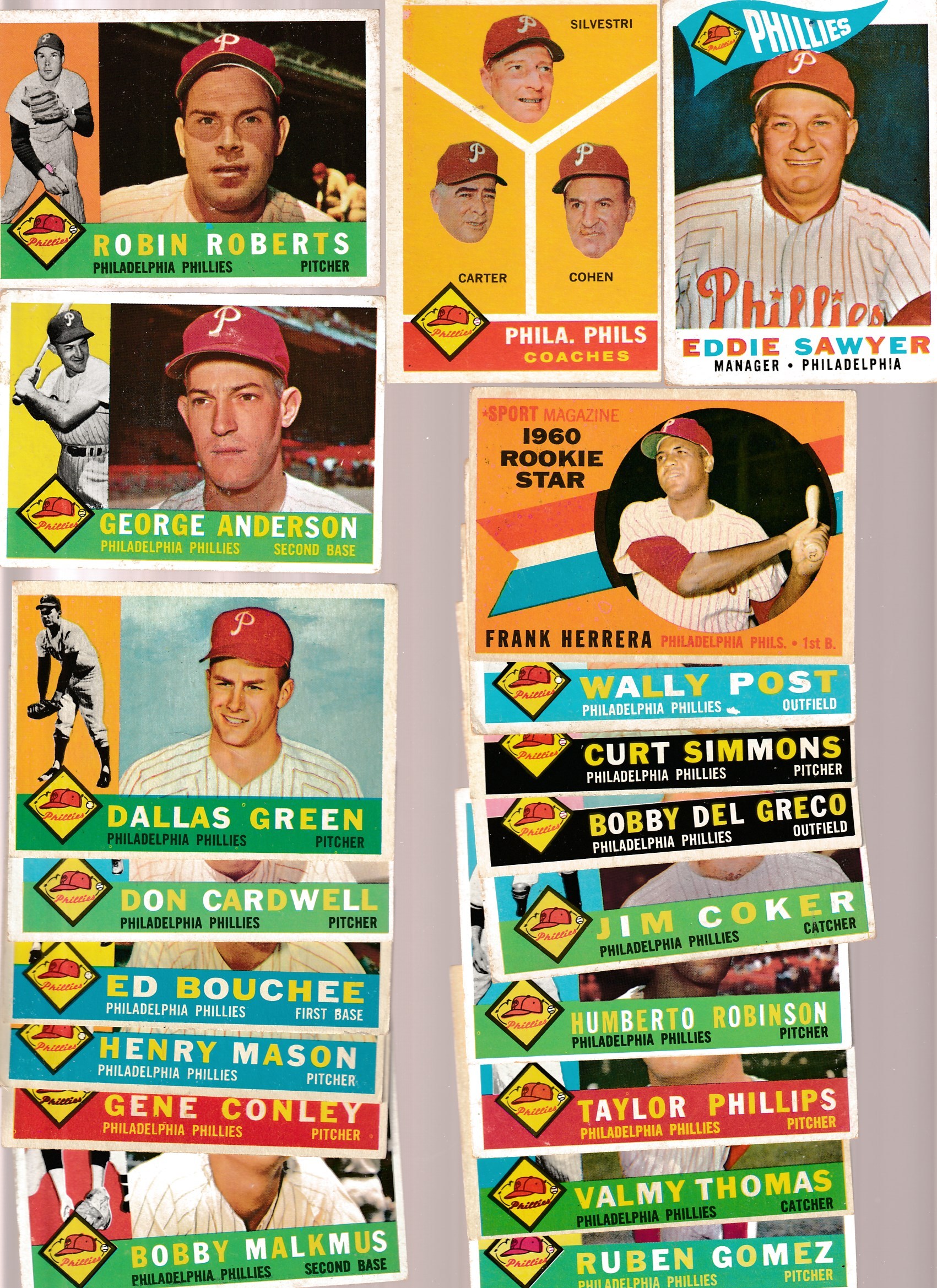 1960 Topps - PHILLIES Starter Team Set/Lot (20 cards)