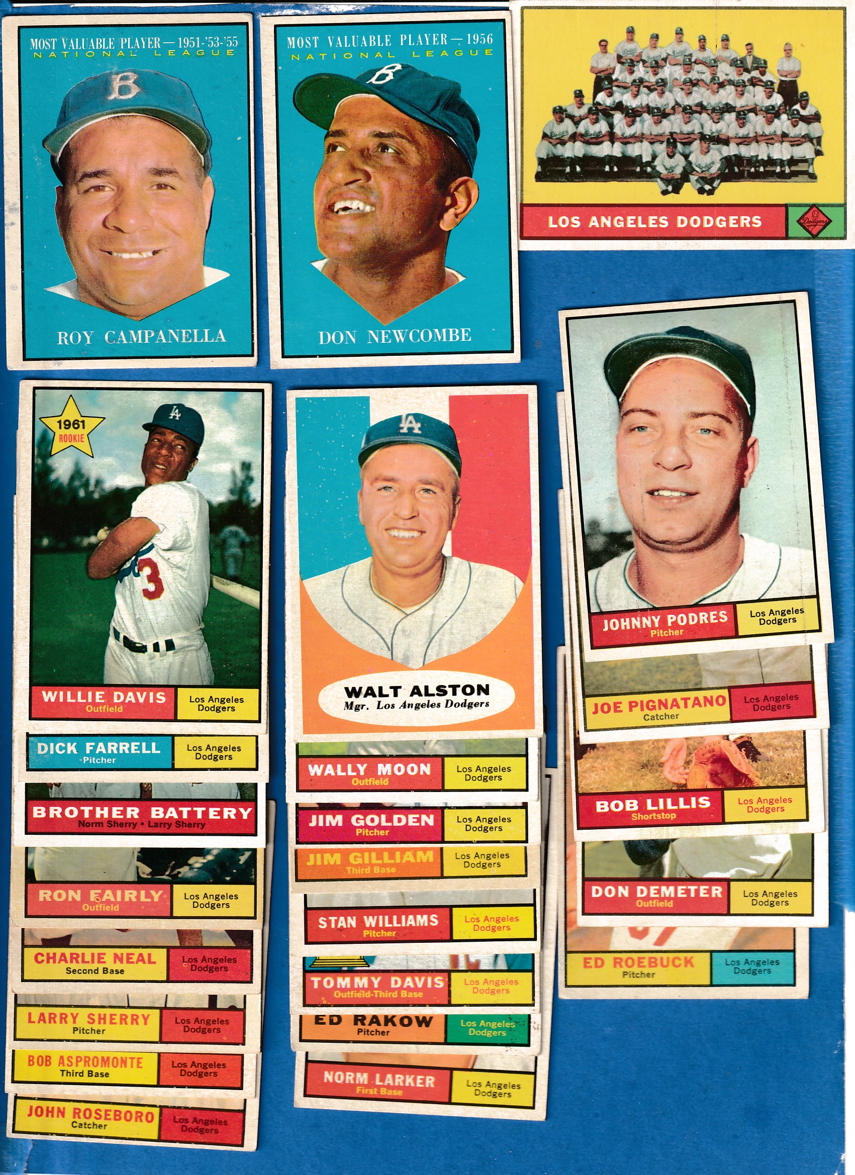 1961 Topps  - DODGERS - Near Complete LOW# Team Set (21/26) Baseball cards value