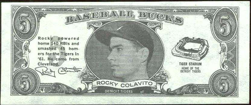 1962 Rocky Colavito Topps Baseball Card 20 No Creases TC 