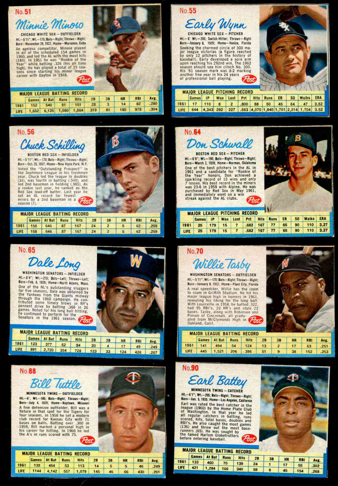 Lot - (EX-EXMT) 1962 Post Cereal Nellie Fox #47 Baseball Card - HOF - Chicago  White Sox