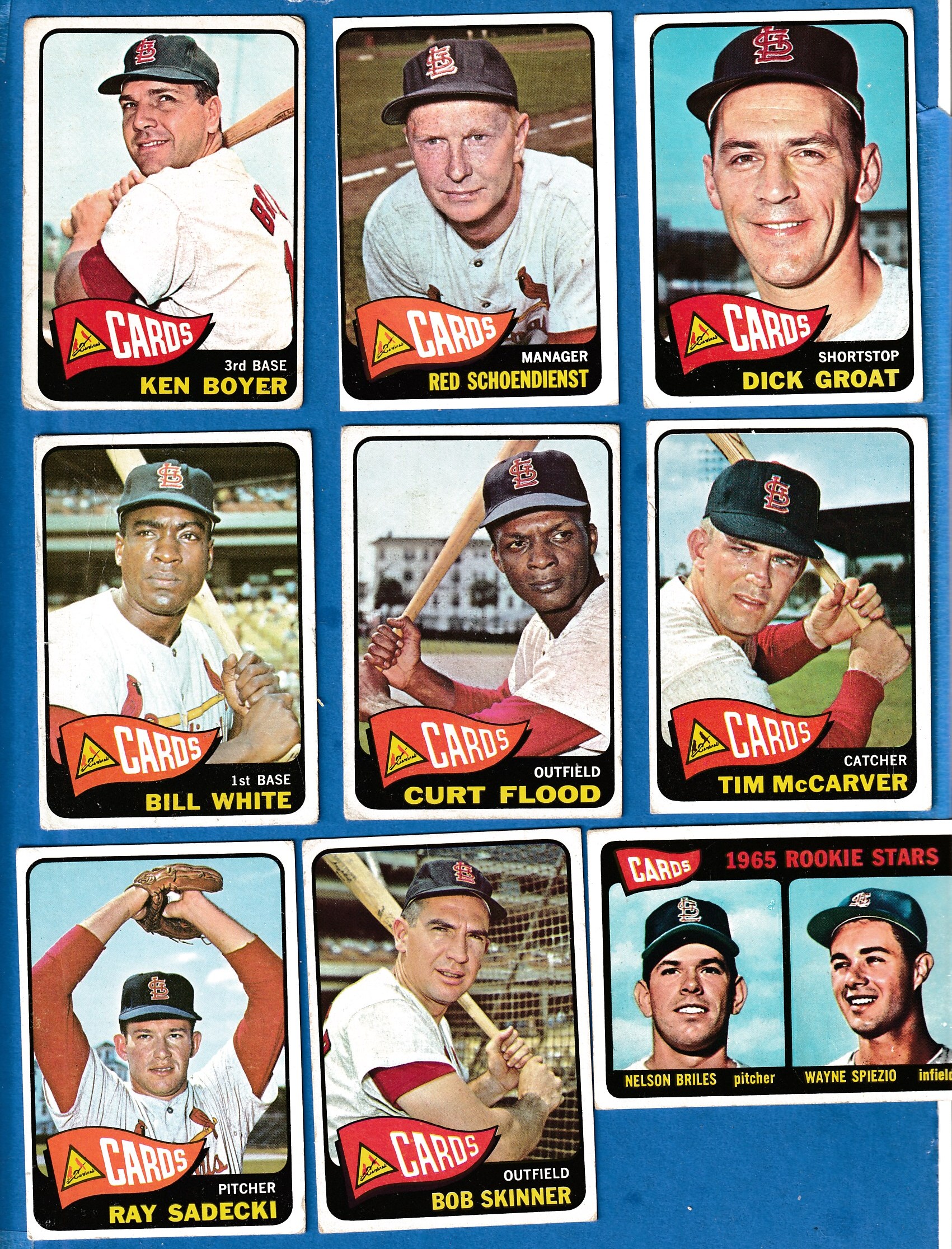 Willie Mays/Ken Boyer/Ron Santo 1965 Topps Baseball Card #6