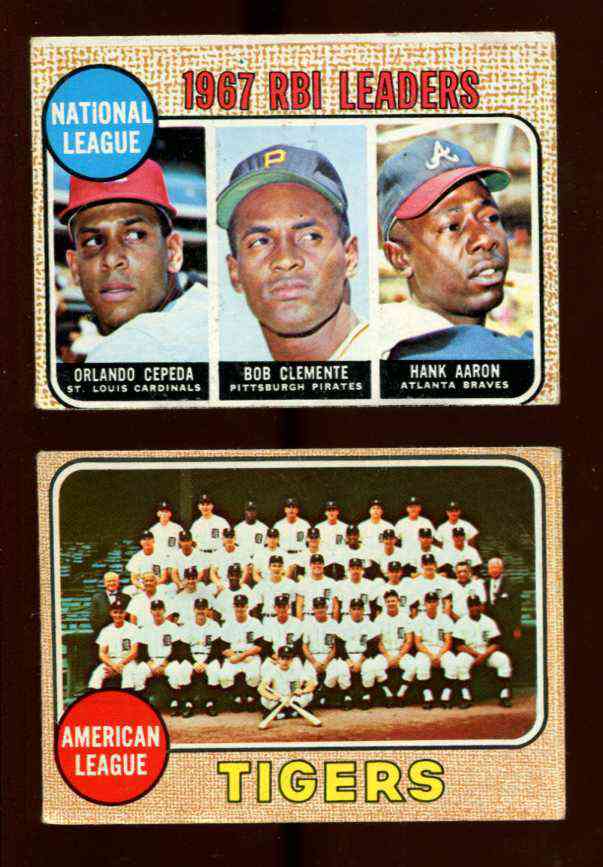 1968 Topps 1967 RBI Leaders Hank Aaron/Roberto Clemente/Orlando