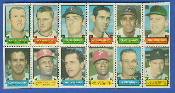 1969 Topps STAMP STRIP [v]- Mike Shannon,Norm Cash,Jerry Grote