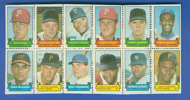 1969 Topps STAMP STRIP [v]- Mike Shannon,Norm Cash,Jerry Grote