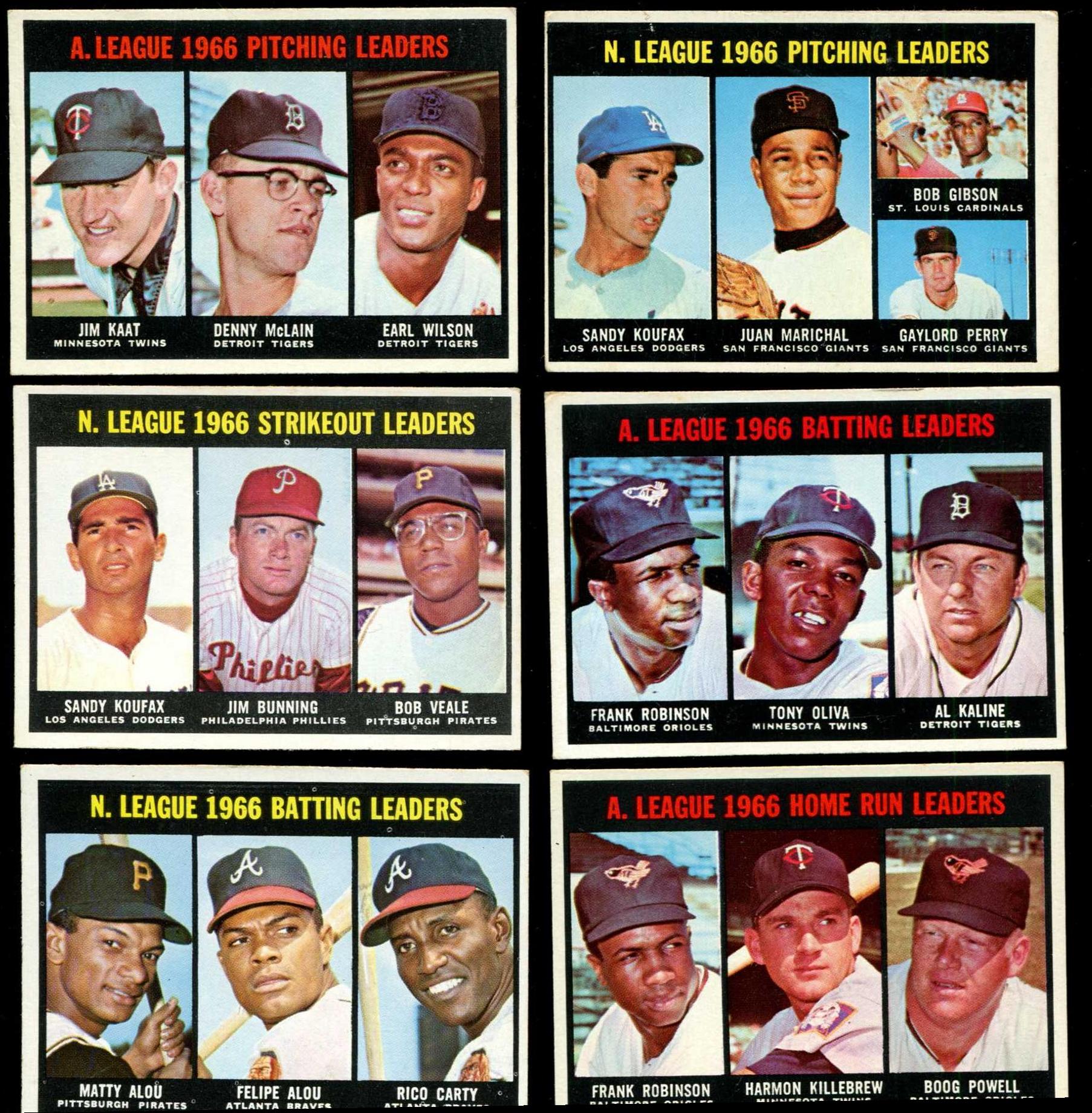 Lot of (4) 1967 Topps Baseball Cards with #50 Tony Oliva, #5 Whitey Ford,  #337 Joe Morgan & #326 Bob Uecker