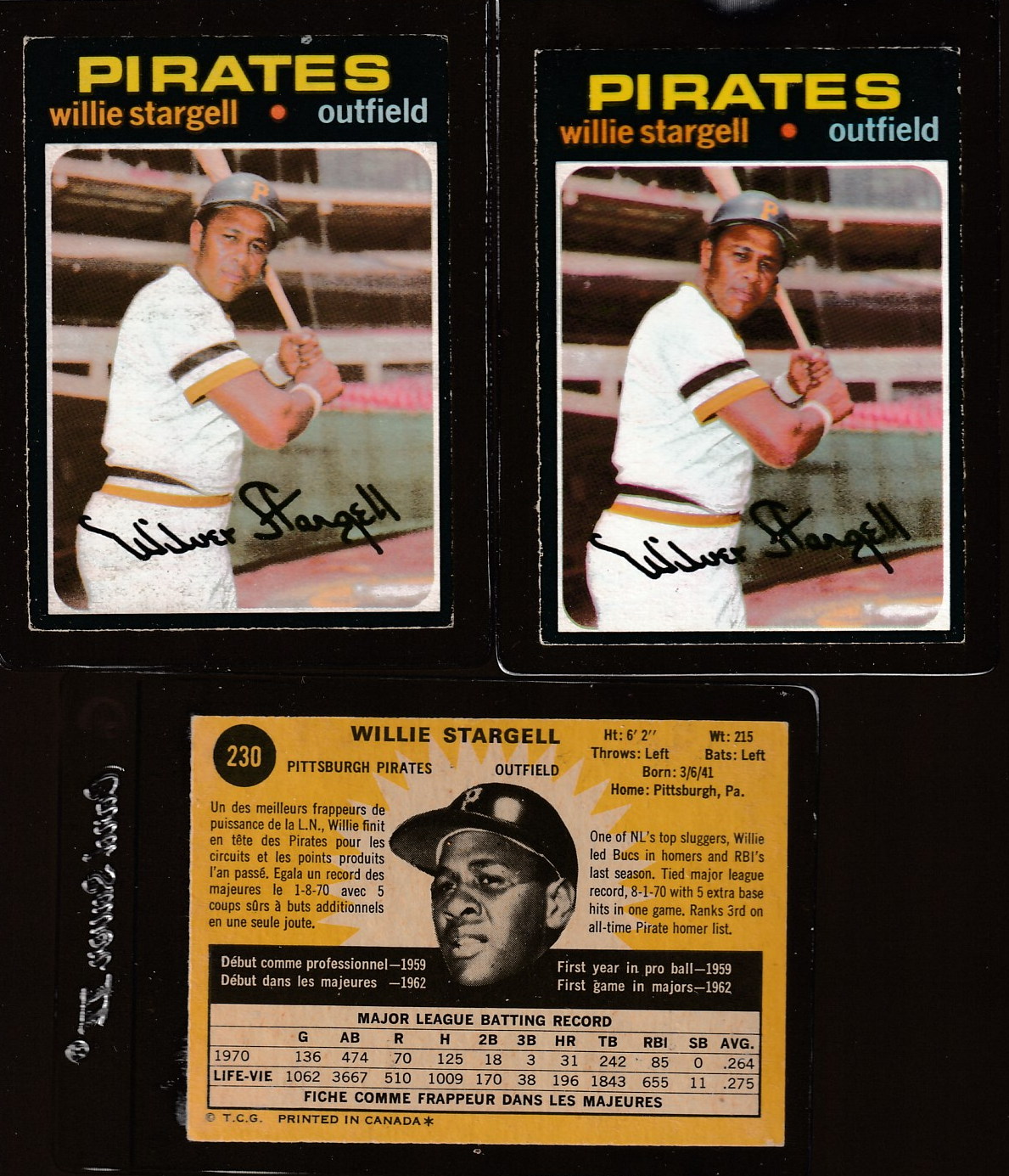 Willie Stargell and Willie Horton 1970 cards deemed perfect