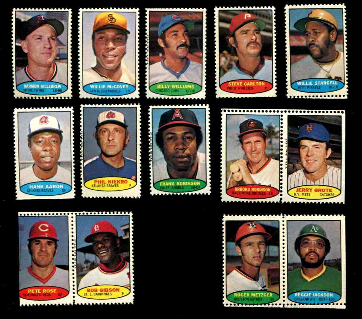 2023 Topps Heritage - 1974 Topps Baseball Stamps #74BS-13-16 - Johnny  Bench, Tony Perez, Dave Concepcion, Joe Morgan