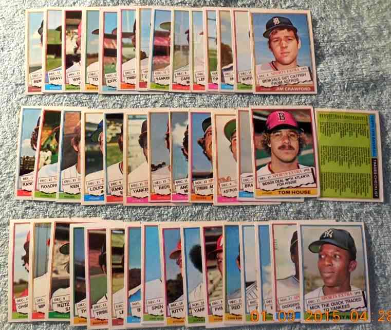 Lot of (4) 1976 Topps Baseball Cards with #346 Ty Cobb ATG, 1976 Topps #345  Babe Ruth ATG, 1976 Topps #341 Lou Gehrig ATG, 1976 Topps #347 Ted Williams  ATG
