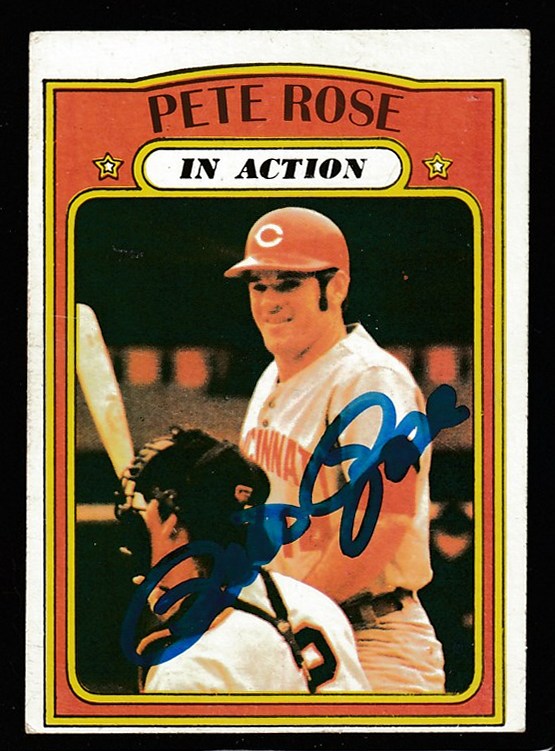 AUTOGRAPHED 1972 Topps 560 Pete Rose InAction w/PSA/DNA LOA (Reds)