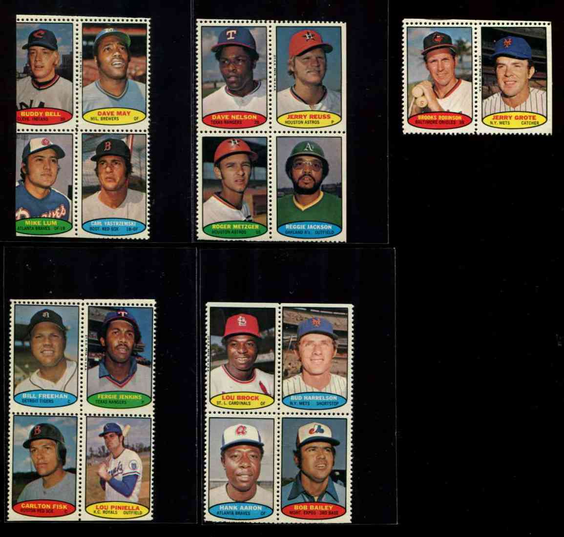 2023 Topps Heritage - 1974 Topps Baseball Stamps #74BS-13-16 - Johnny  Bench, Tony Perez, Dave Concepcion, Joe Morgan