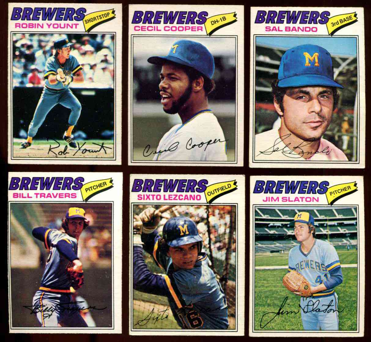 1977 O-Pee-Chee/OPC - Brewers COMPLETE TEAM SET of (6)