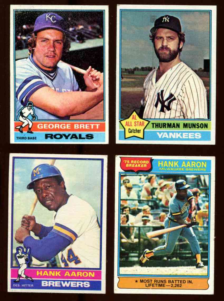 Lot - (NM/MT) 1976 Topps Hank Aaron #550 Baseball Card - Milwaukee Brewers  - HOF