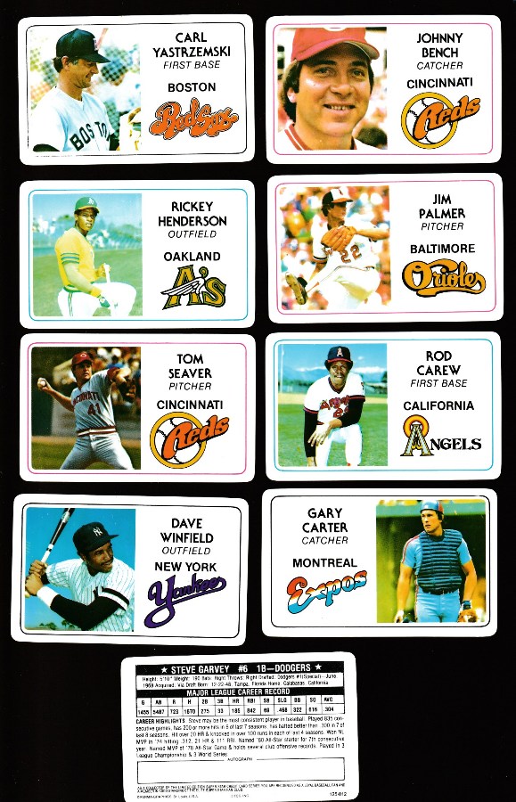   1981 Perma-Graphic CREDIT CARD  - Lot of (7) different Hall-of-Famers Baseball cards value