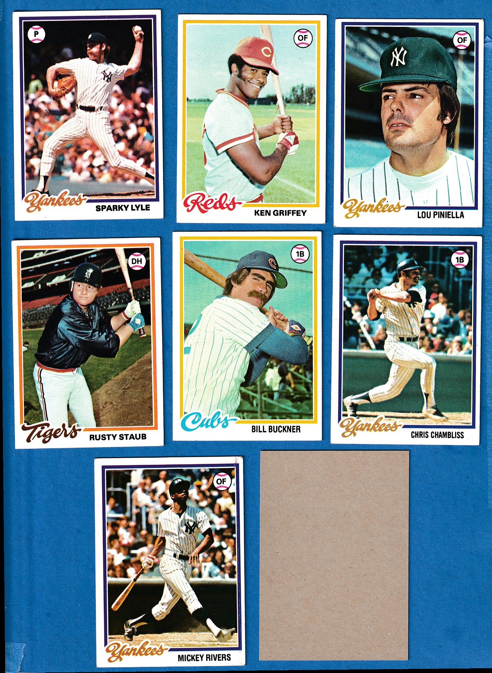 1978 Topps BLANK-BACK PROOF #159 Lou Piniella (Yankees)