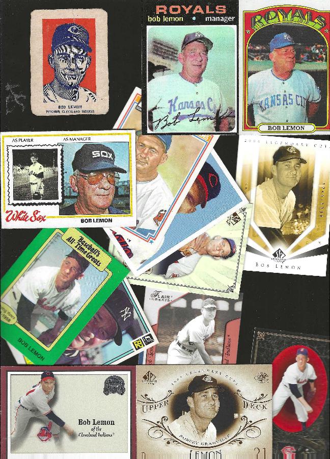 Bob Lemon - Lot of (14) different (mostly Indians) Baseball cards value