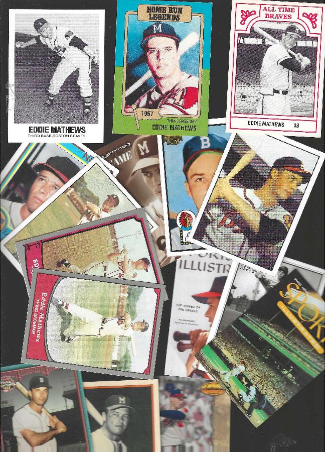 Eddie Mathews - Lot of (17) different (Braves) Baseball cards value