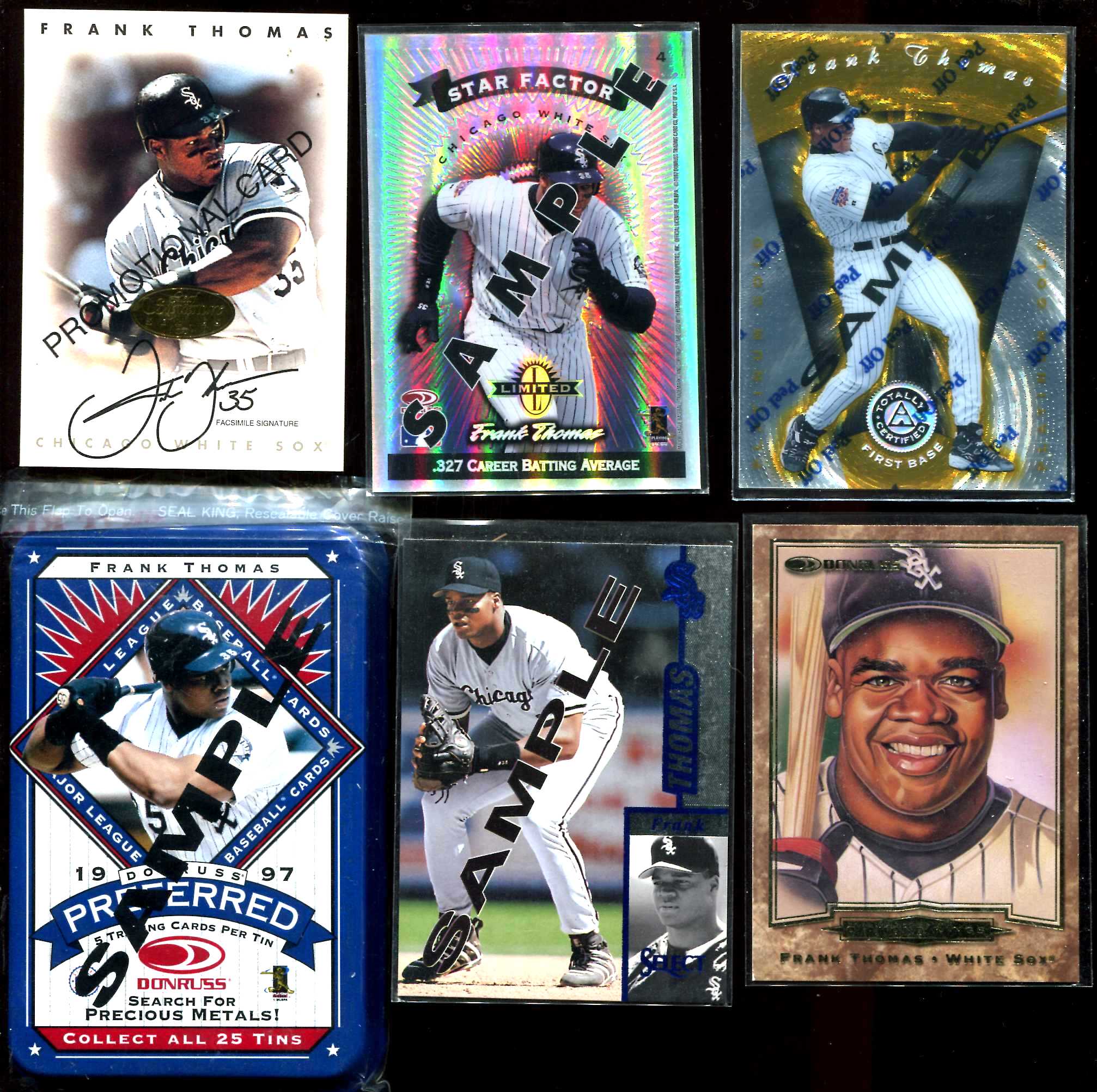 Frank Thomas -  1997 Pinnacle Totally Certified PROMO/SAMPLE #41 GOLD Baseball cards value