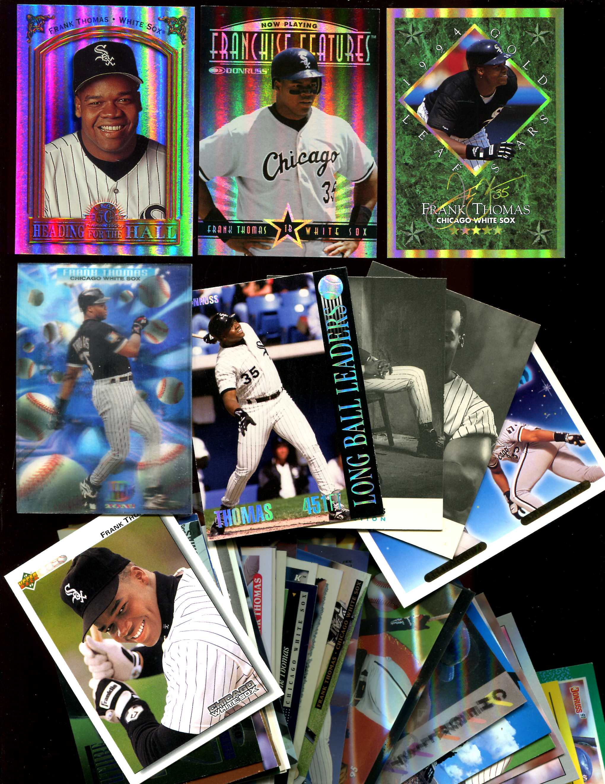 Frank Thomas  - COLLECTION (1991-1998) - Lot of (50) diff. w/#'d inserts Baseball cards value