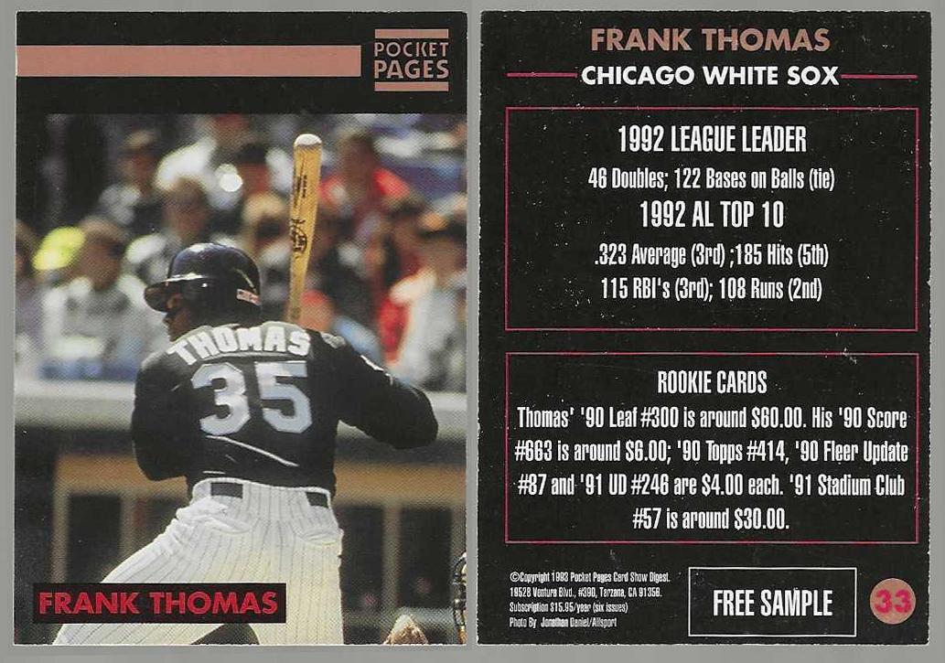 Frank fashion Thomas Variety lot included the Topps black gold card in mint