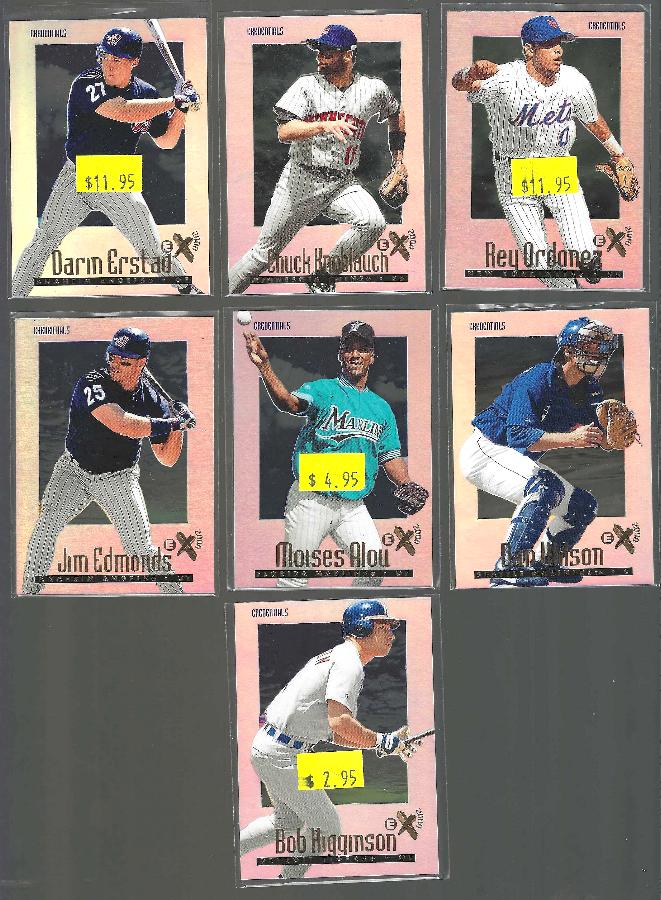 1997 E-X2000 CREDENTIALS [#/299] - Lot of (7) different Baseball cards value