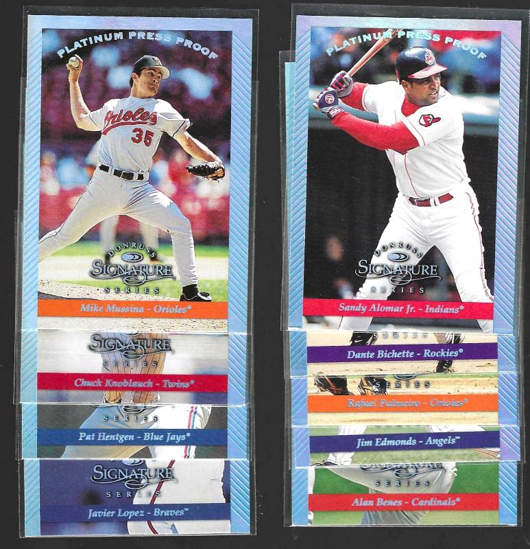 1997 Donruss Signature PLATINUM PRESS PROOFS - Lot of (9) w/stars [/150] Baseball cards value