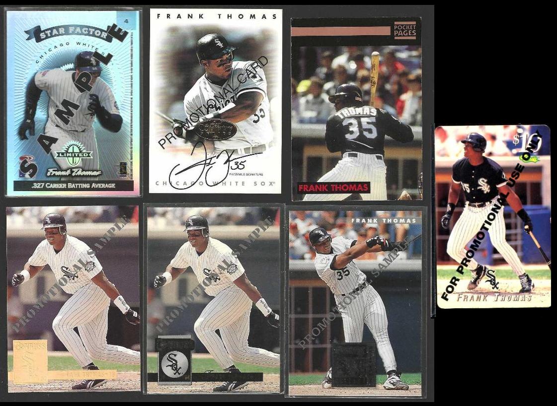 Frank Thomas -   PROMO CARDS - Lot of (7) different Baseball cards value