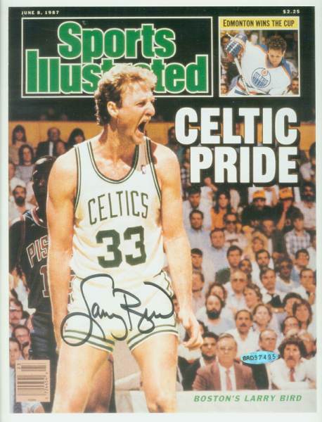  Larry Bird - UDA AUTOGRAPHED - 'Celtic Pride' Sports Illustrated Cover Baseball cards value