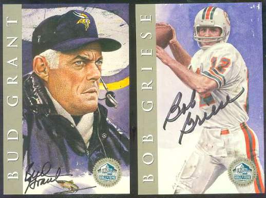 1998 Hof Platinum Signature 33 Bud Grant Autographed 4x6 Art Card