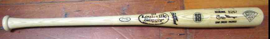 Tony Gwynn Autographed Blonde Louisville Slugger 3000th Hit Bat San Diego  Padres #/3000 Beckett BAS QR