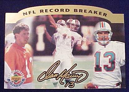 Dan Marino 1996 UD RECORD SEASON PASS COMPLETIONS Card #RS1 DOLPHINS