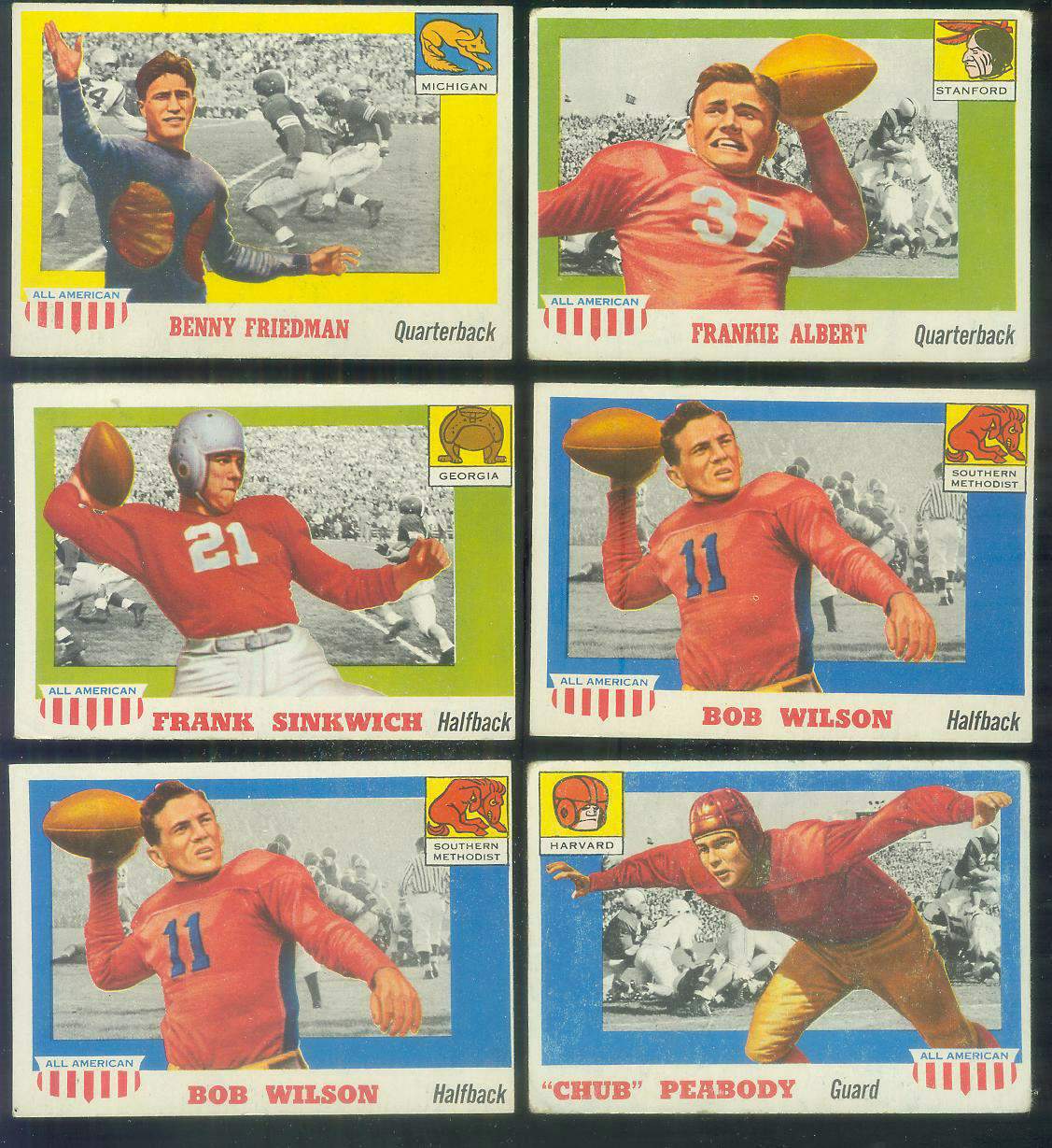 Poor Johnny Lujack 1955 Topps All-american #52 Creased Nfl Ncaa Poor  *tphlc-3668