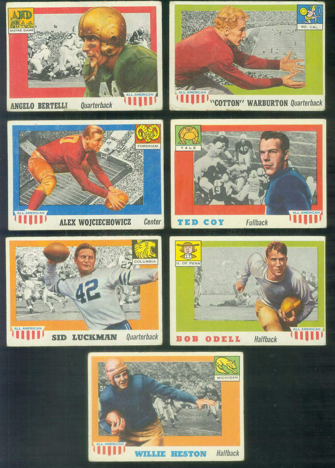 1955 Topps ALL-AMERICAN FB # 85 Sid Luckman (Columbia)