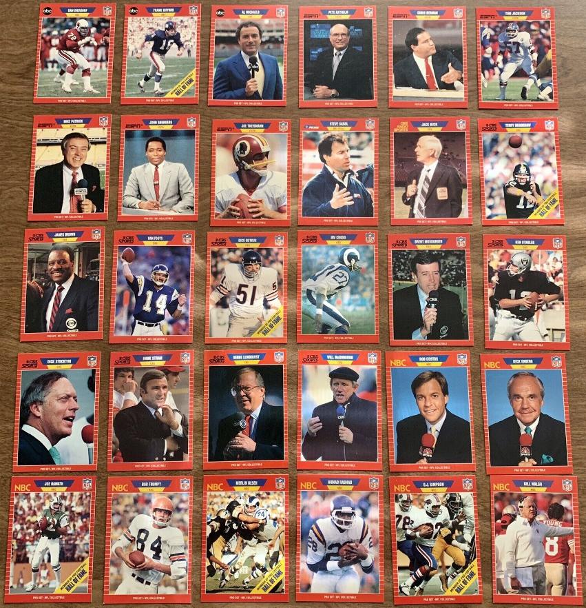 1989 Pro Set ANNOUNCERS - complete set (30) Football cards value