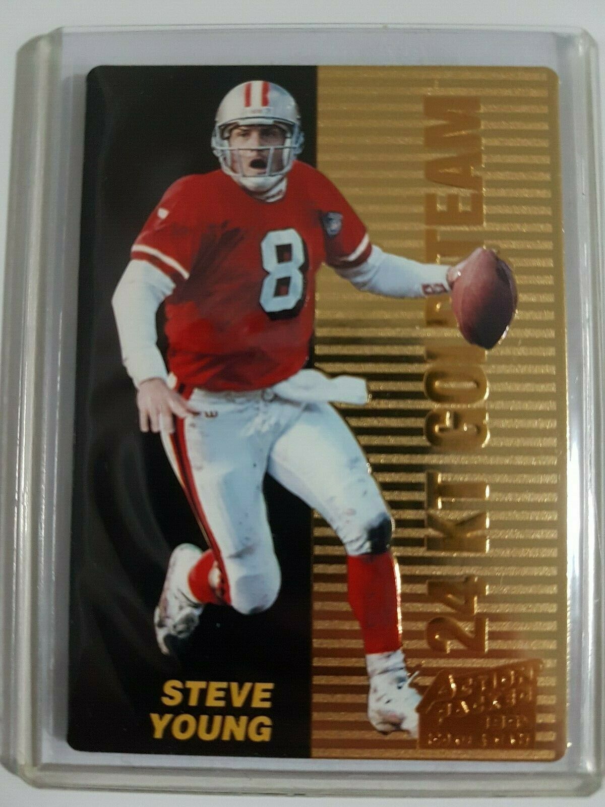 Steve Young - 1995 Action Packed Rookies/Stars 24KT GOLD TEAM #1 (49ers)