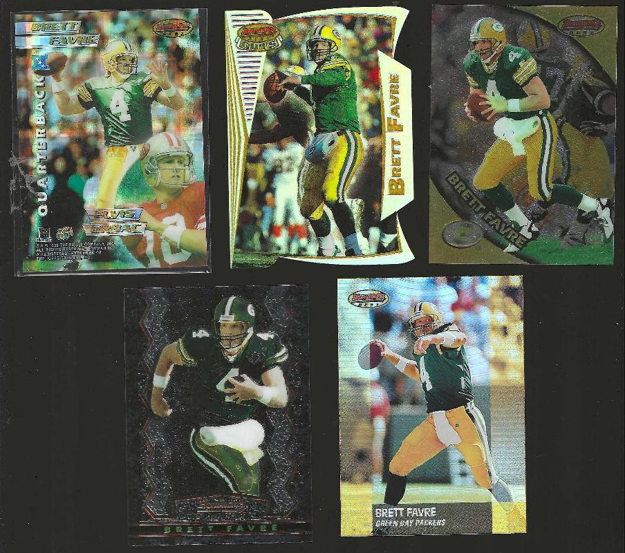 Brett Favre -  BOWMAN'S BEST - Lot of (5) different (1995-2001) Baseball cards value