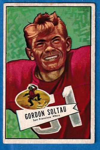 1952 Bowman Large FB #141 Gordy Soltau (49ers) Football cards value