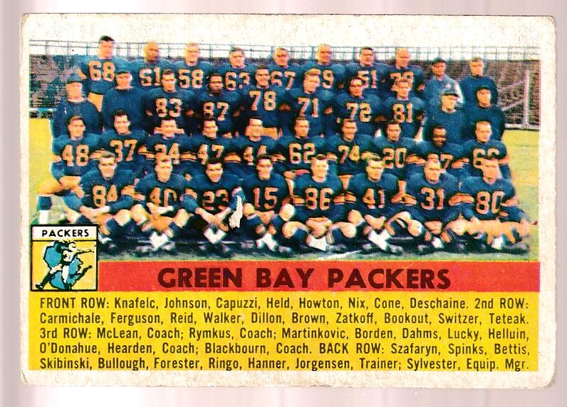 1956 Topps FB #  7 Green Bay Packers TEAM card Football cards value