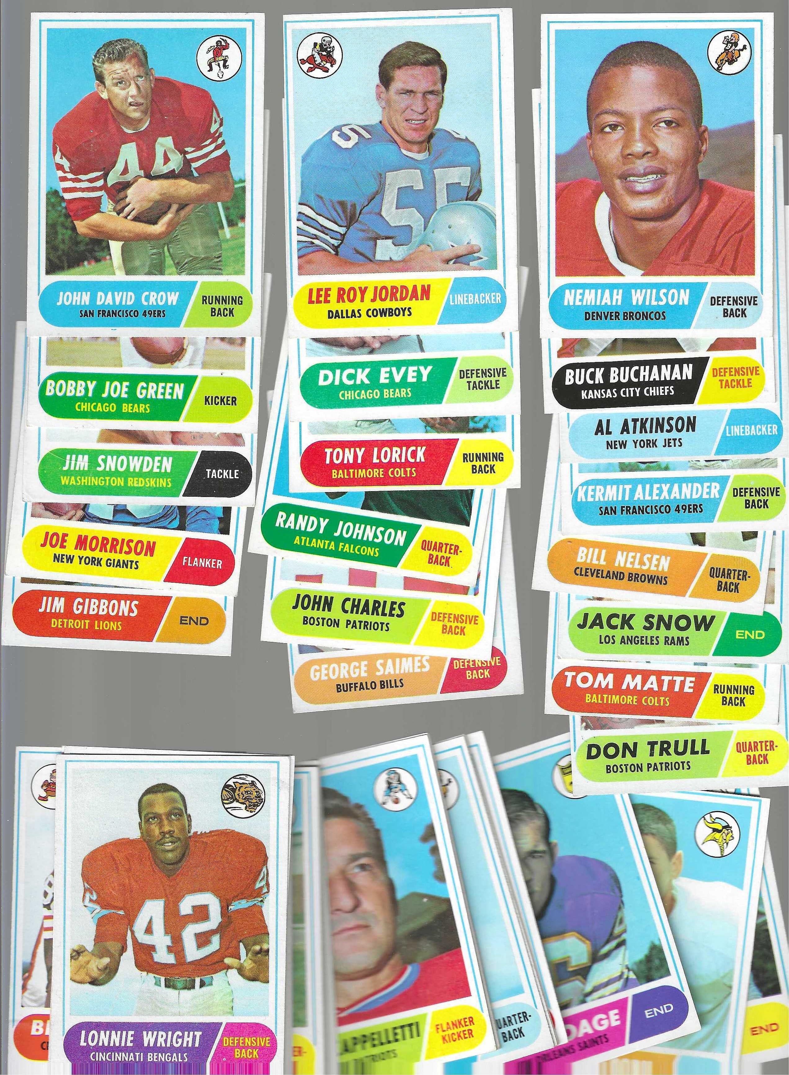 1968 Topps FB  -  Starter Set/Lot of (44) Football cards value