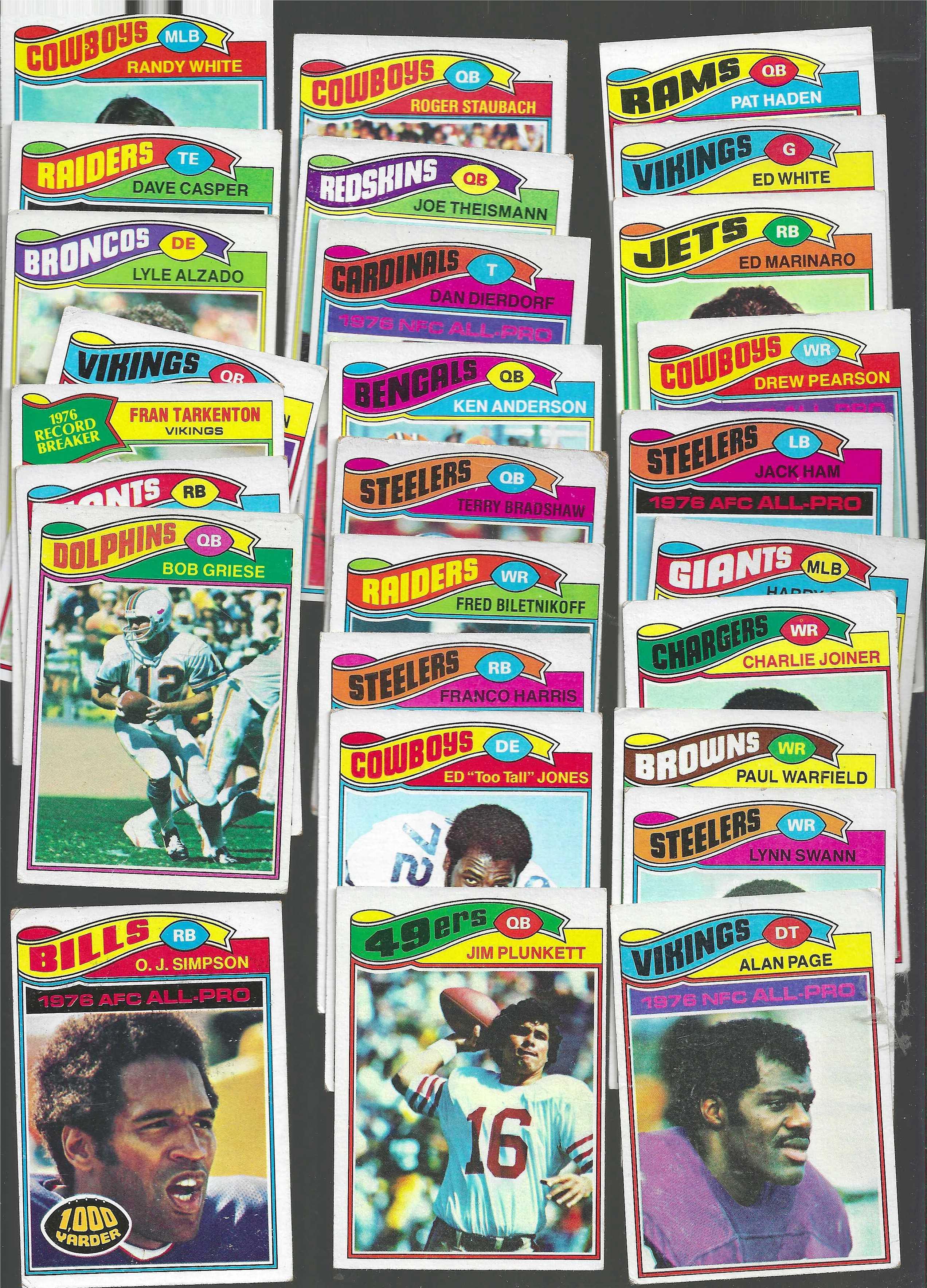 1977 Topps FB  - Starter Set/Lot (188) diff. w/NEAR MINT Walter Payton !!! Football cards value